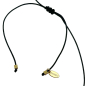 Preview: Ekaterini necklace, seahorse, pink-coral Swarovski crystals brown cord and with gold accents, detail